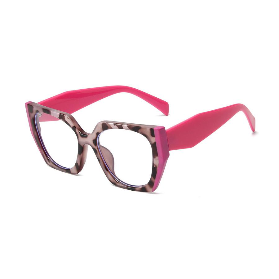 Retro Polygon Cat Eye SunGlasses Frame Women Fashion Double Color Clear Eyewear Men Optical Frame