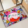 Fashion M-Murakamis Art T-Takashi Door Mat Bath Microfiber Decorative Versatile Flannel Floor Quick Dry Absorbent Non-slip Sole