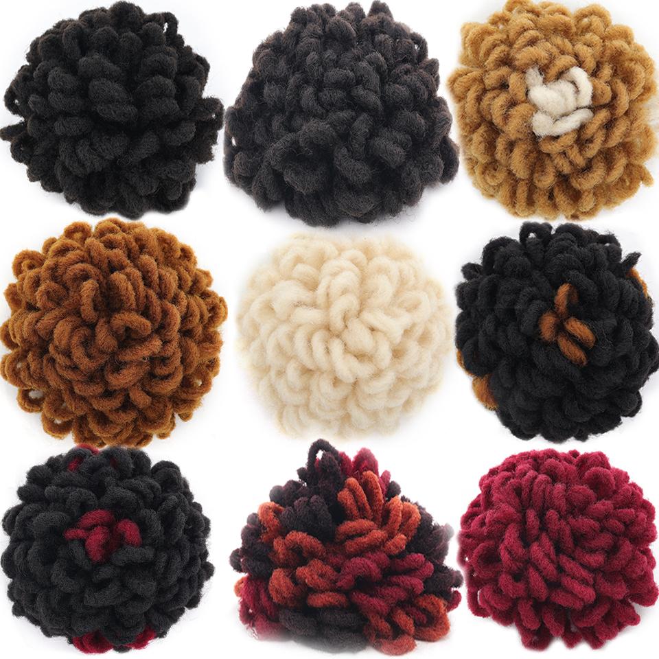 Synthetic DreadLock Hair Bun Band Faux Locs Afro Chignon Drawstring Ponytail Clip In Hairpiece For Fake Hair Black Women