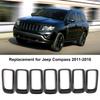 7pcs Front Grille Grill Insert Cover Frame Replacement for Jeep Compass from 2011 to 2016, 51137449207, 51137300589
