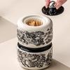 Ceramic Retro Toothpick & Cotton Swab Holder - High-End Home Decor Jar