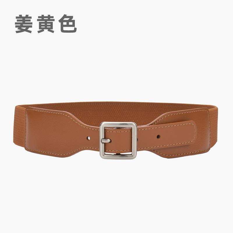 Four Seasons Available New Women'S Decorative Elastic Wide Belt Women'S Elastic Wide Simple Women'S Square Needle Buckle Belt