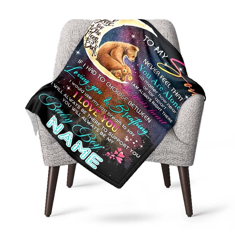 For My Son Customize Your Name Blanket Used For Chair Office Sofa Bed Camping Soft And Warm Giving Friends And Relatives Birthday Graduation Gift