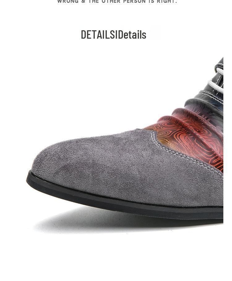 European & American 2025 Men's Fashionable Mid-Heeled Pointed Toe Loafers - Spring & Autumn Collection