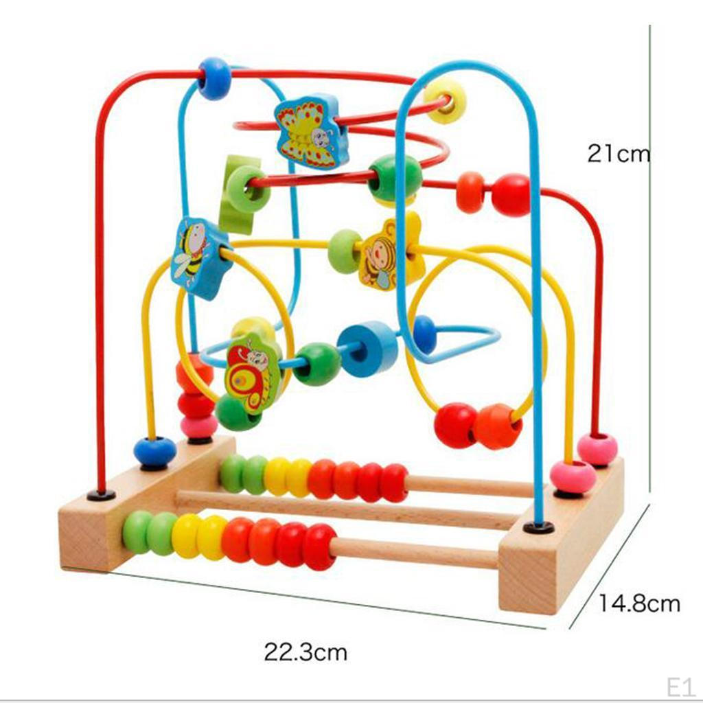 Math Toy Circles Bead Maze Wooden Educational for