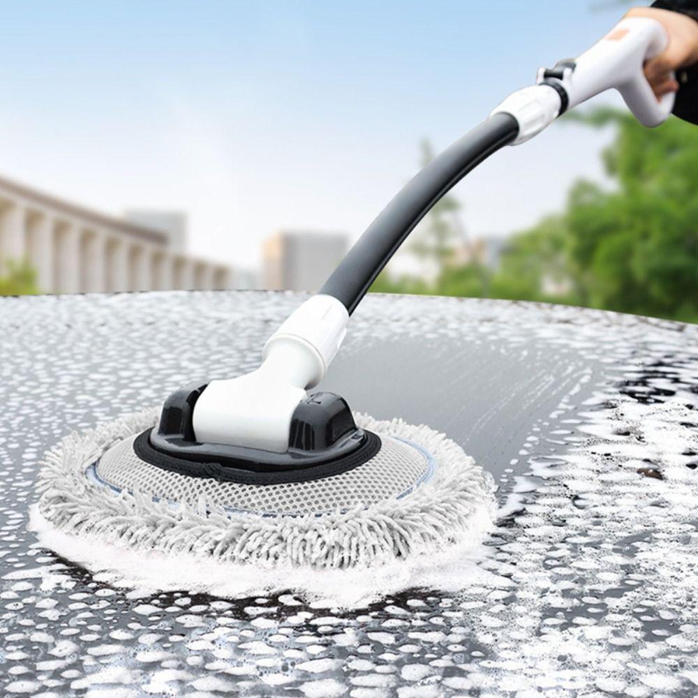 20° Bend Car Wash Brush Chenille Soft Bristles Adjustable Wash Mop Chenille Broom  Auto Accessory