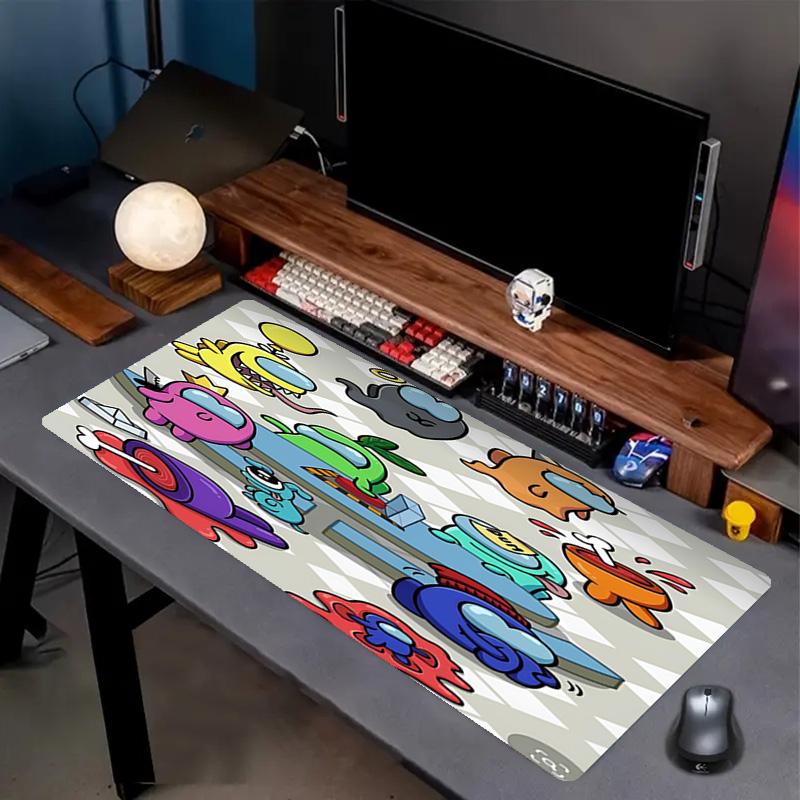 Among Us Print Mouse Pad, Anti‑Slip Desktop Keyboard Mat, for PC Laptop Gaming Working Daily Use, Cool Festival Surprise Gift