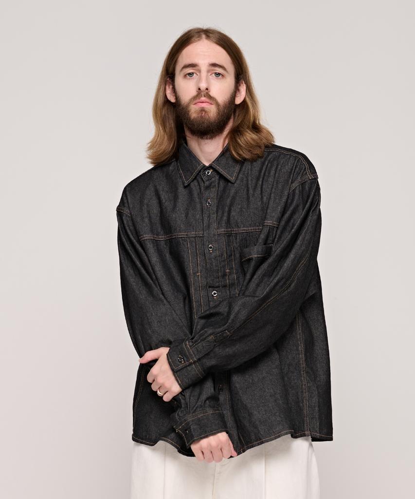Cargobros Cb Washed Denim Shacket (Black)