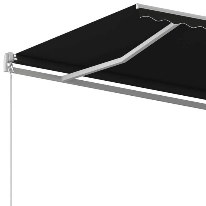 Auvent rétractable - MAISON EXCLUSIVE - 450x350 cm - Aluminium poudré - Tissu polyester PU - Anthracite