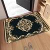 VIKAMA Baroque-Style Decorative Flannel Doormat Entrance Hall & Bathroom Mat Machine Washable Home Decor Rug