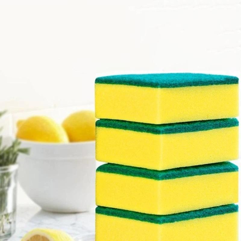 10/30/50Pcs Kitchen Cleaning Tool Highly Absorbent Double-Sided Sponge Magic Cleaning Pot Rust Sponge Cleaning Brush