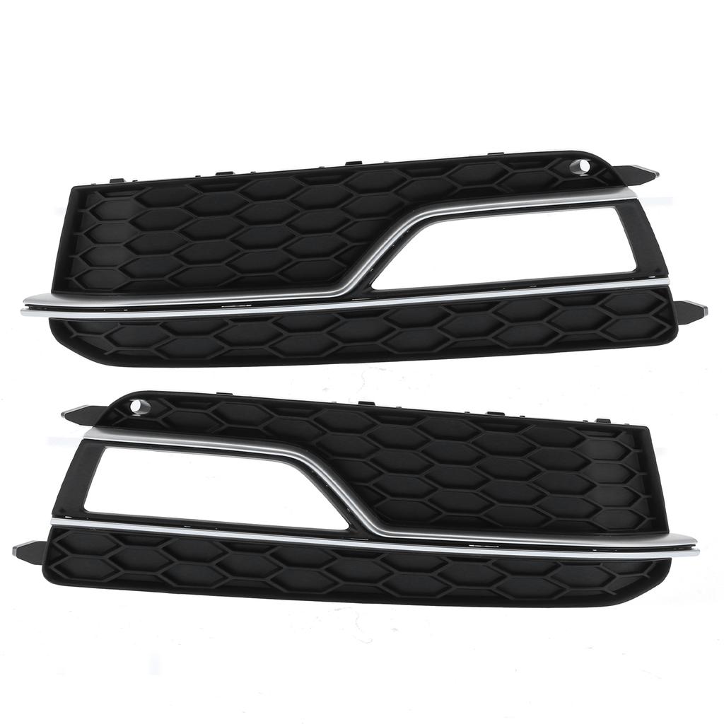 2pcs Front Bumper Lower Grille 8T0 807 681 M P Black Chromeplate Fit for S5 2013 2016