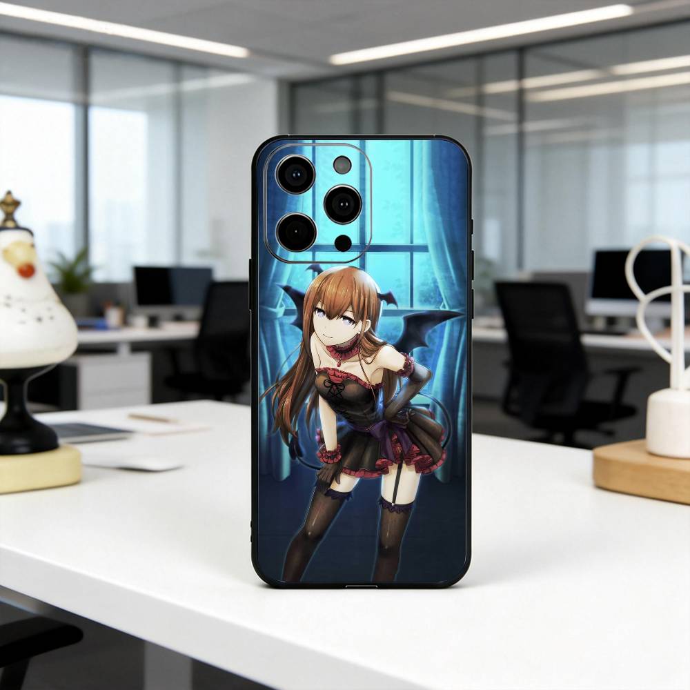 K-Kurisu M-STEINS GATE Makise-es Phone Case For iPhone 17, 16,15,14,13,12,11 Plus,Pro Max, Others Soft Black Cover