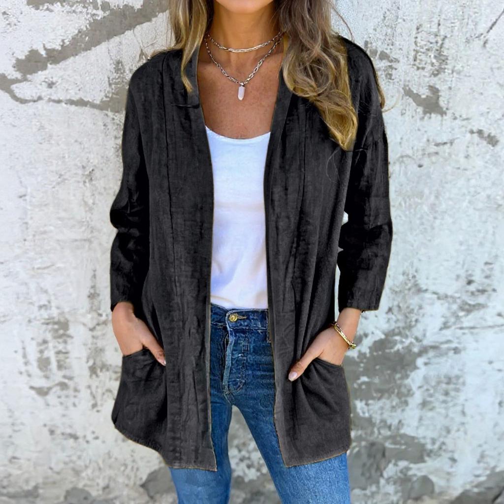 Women's Lightweight Cardigan Open Front Long Sleeve Casual Loose Thin Cardigans with Pockets