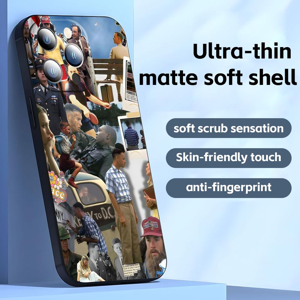 

Classic movies Forrest Gump Phone Case For iPhone17 16 16e 15 14 13 12 11 Plus Mini Pro Max Soft black Shockproof Cover iPhone17