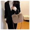 Autumn and Winter New Plush Handbag, Korean Version of Versatile One-shoulder Messenger Tote Square Bag, High-end Fashion Women's Bag