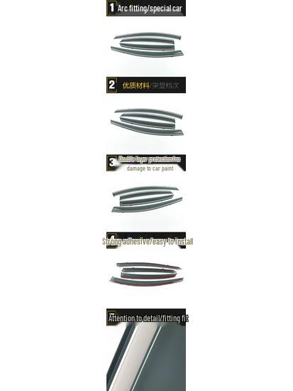 Regnskydd och Solskydd Dekorationslist för 2015-2018 Excelle GT Sedan (3D Rostfritt Stål).