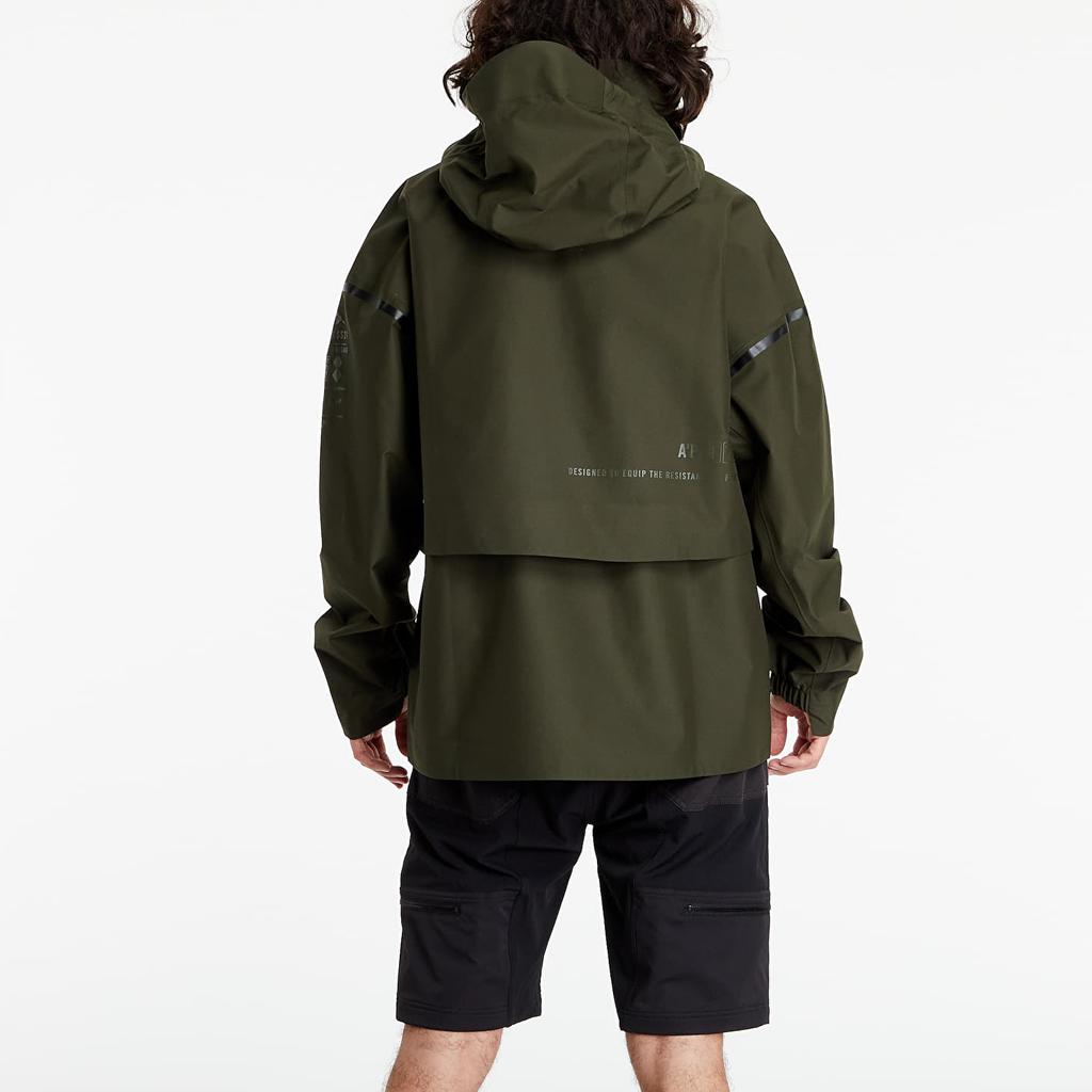 Adidas Loose Outdoor Sports Hooded Jacket Men Outerwear Night-Sky-Green H16253