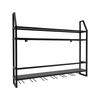 Wall Mounted Wine Rack – Industrial Style 2-Tier Storage Organizer for Bottles & Goblets