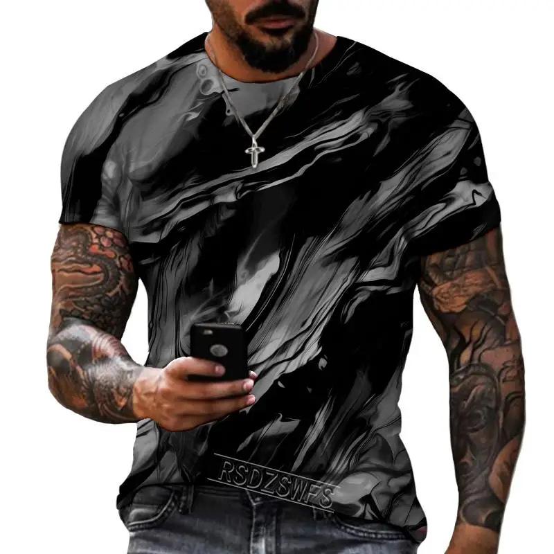 

3D Printing Digital Abstract Style Black White Landscape Painting Abstract Art T-Shirts Men’s 6XL