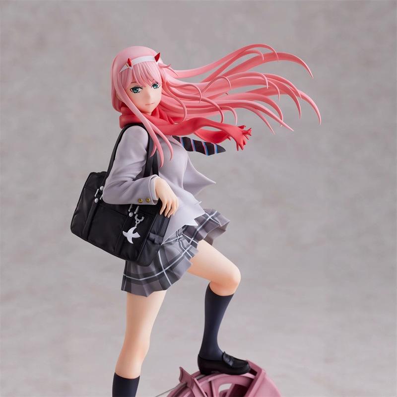New Anime Darling In The Franxx Zero Two Code 002 Uniform Girls Anime Pvc Action Figures Toys 28Cm