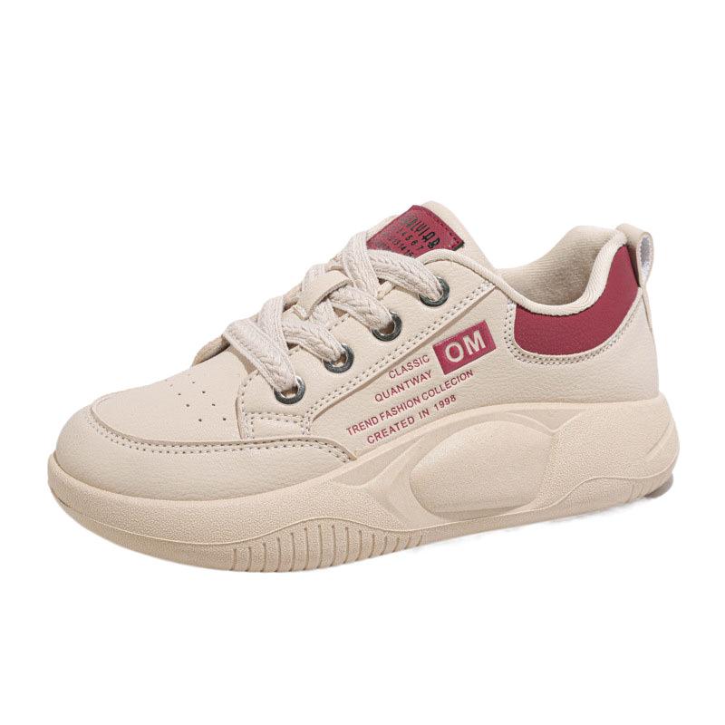 ins Korean version of white shoes for women 2025 spring new height-increasing student board shoes for women thick-soled street shooting casual HB6682