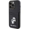 Karl Lagerfeld Klhcp15Lsapkcnpk Iphone 15 Pro 6.1 Czarny/Black Hardcase Saffiano Cardslot Karl&Choupette Metal Pin