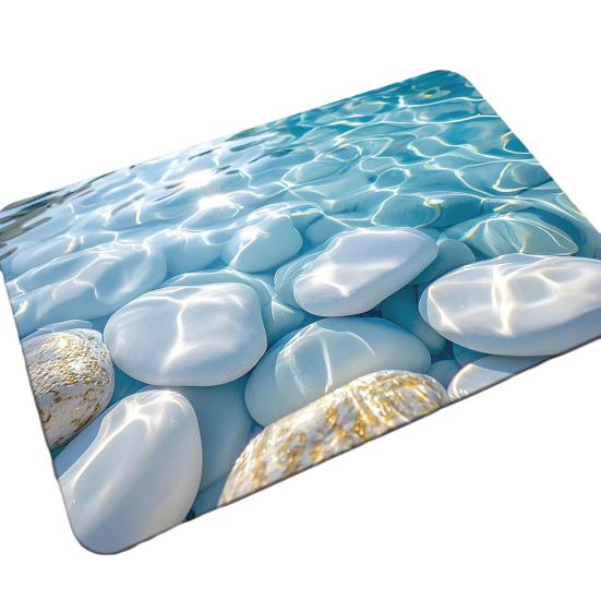 Golvmatta Halkfri Badrumsmatta med Grov Yta Gummiprickar på Baksidan Mjuk Beröring Diatomitlera Snabbtorkande Dräneringshål Badrumsmatta