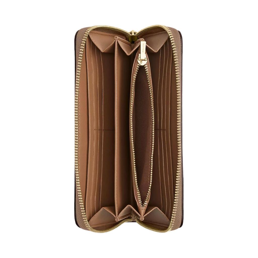 New COACH Coated Canvas Wallet Trumpets Women's Tan & Pink CW778-IMXB0