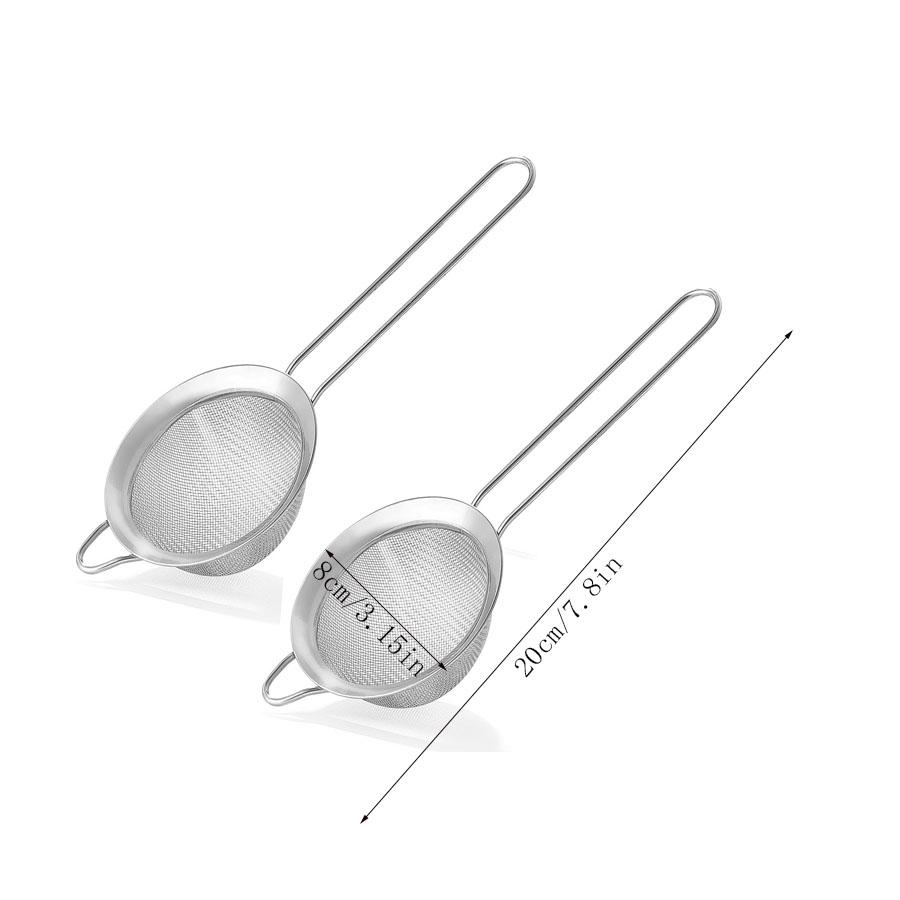 Stainless Steel Fine Mesh Cocktail Strainer Food Strainer Tea Strainer Coffee Strainer Double Strainer Tool with Long Handle