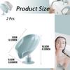Punch-free Easy-to-clean Shower Soap Box Leaf-shaped Self-draining Soap Holder Bathroom with Suction Cup Soap Dish