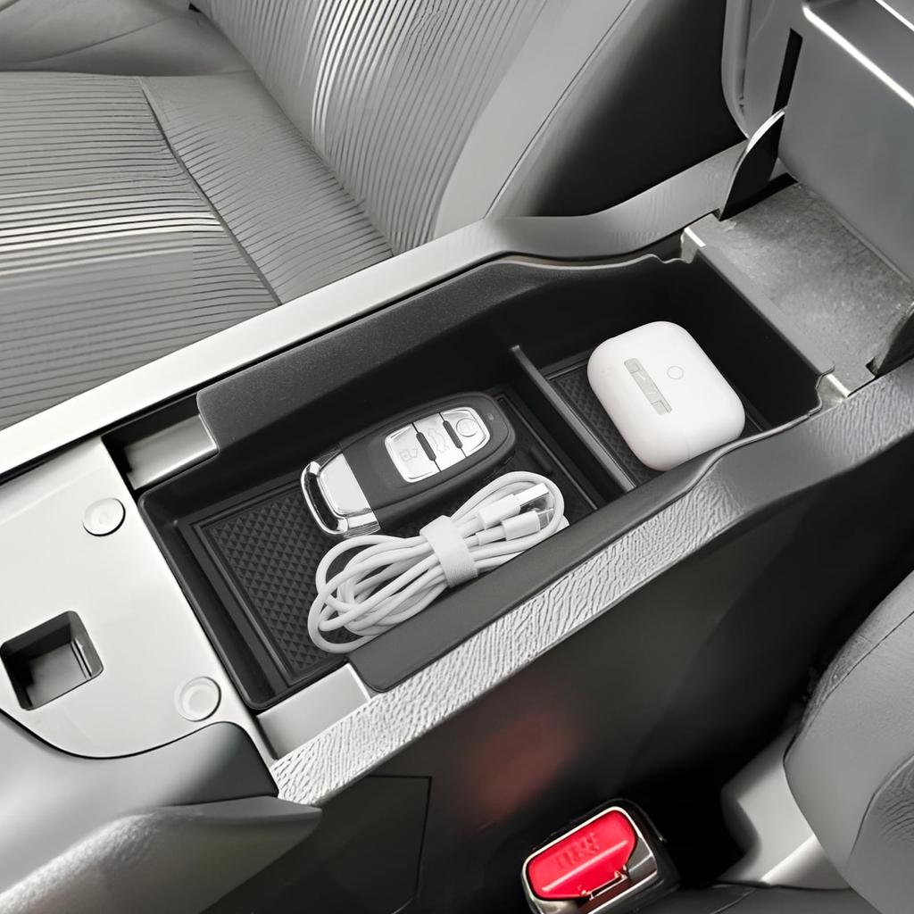 Coleya Nissan Note Model Car Console Tray Center Storage Box Center Console Tray ABS Material with Rubber Mat Abrasion Resistant Stain Resistant Easy