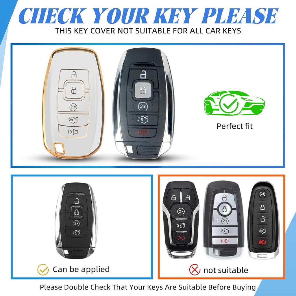 for Lincoln Key Fob Cover Compatible with Aviator Corsair Nautilus Navigator Continental MKC MKZ MKX Key Shell Case