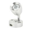 RV LED Reading Light Press Dimming Switch USB Port Wall Mount Car Interior Light for Caravan Camper Boat Silver Neutral