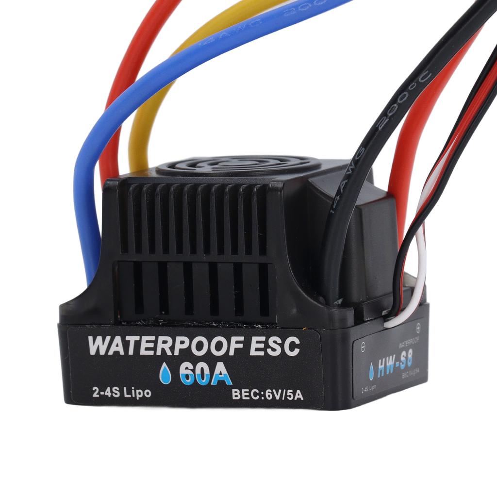 RC Car ESC 60A Waterproof Brushless Remote Control Car Electronic Speed Controller Replacement