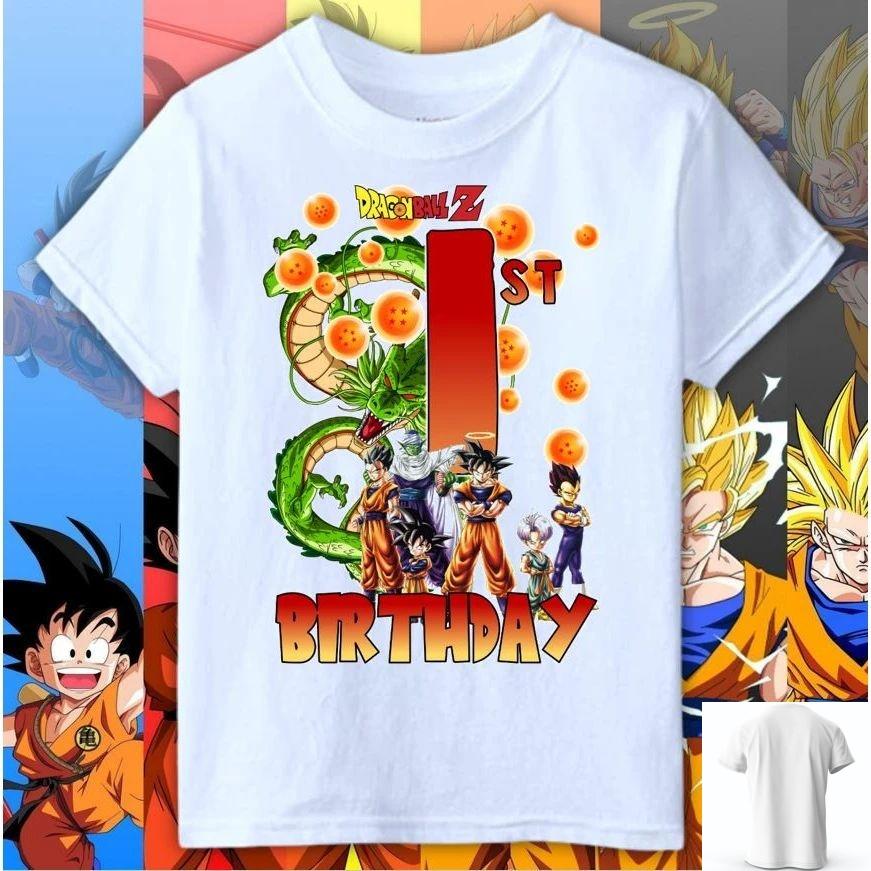 2026 Summer Dragon Ball Z Birthday Pure Cotton Tshirt for Boys and Girls Aged 012 Fashionable and Casual Y2K Trendy Clothing