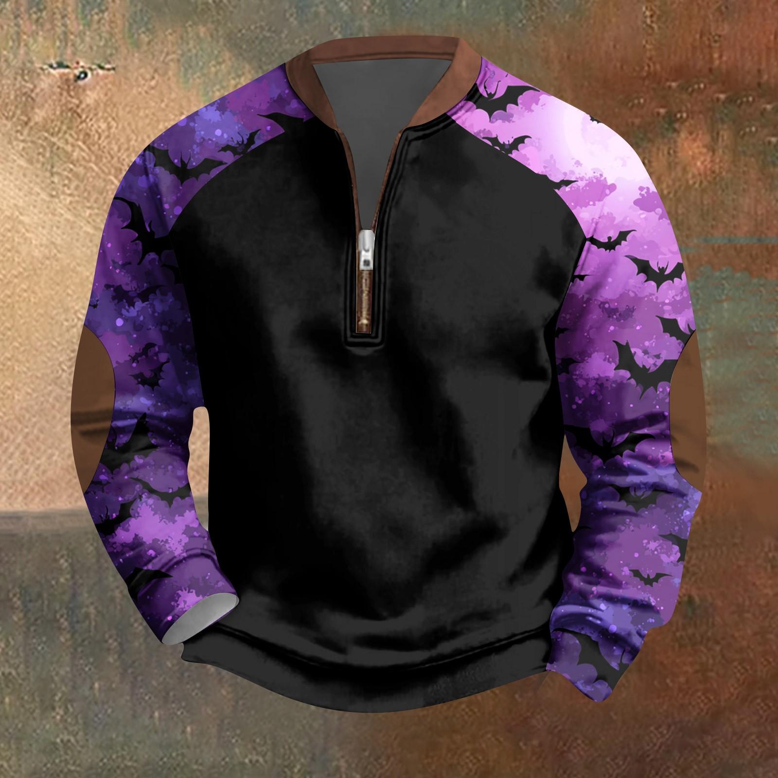 

Хэллоуин Принт - Мужская Свободная, Повседневная, Универсальная Толстовка-пуловер с круглым вырезом, многоцветная XXL чёрный