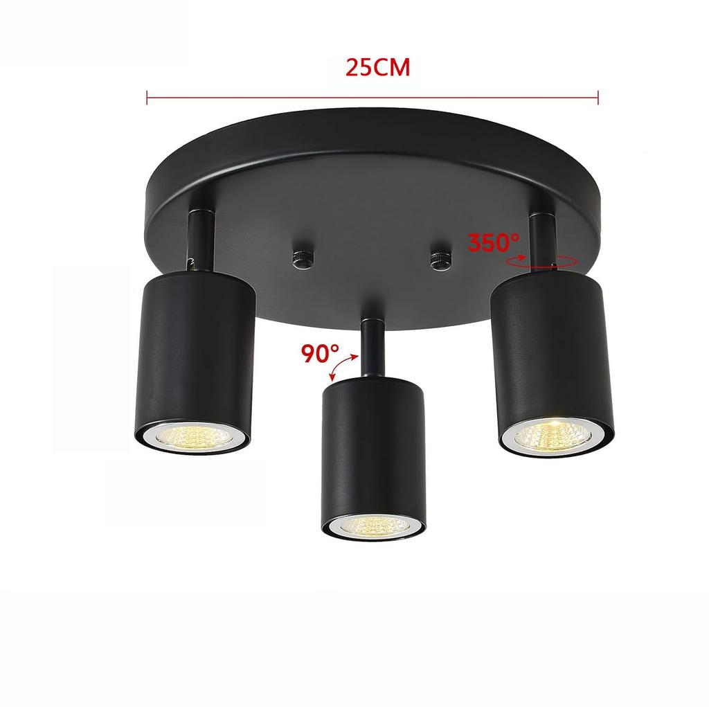 Surface-mounted Spotlights LED Ceiling Lights Three-head Ceiling Round Corridor Living Room Atmosphere Decoration Main Light