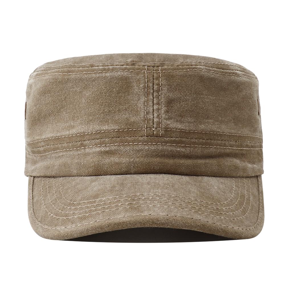 Neue Retro Vintage Gewaschene Baumwolle Flache Kappen Herren Damen Hip Hop Taktische Militärkappe Einzigartiges Design Flache Schirmmützen Für Mann Adjustable brown