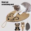 Sisal Cat Scratching Mat Cute Animal Shape Hanging Cat Scratch Mat Protect Your Furniture Vertical Cat Scratcher for Indoor
