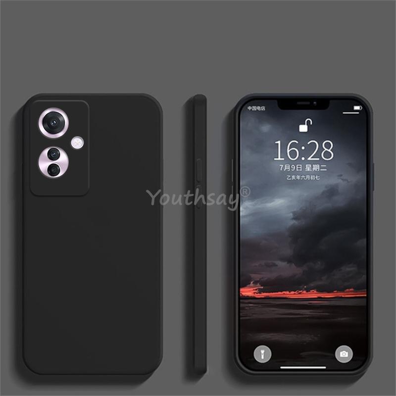 Para OPPO Reno 11 F Funda Reno 11F Cubierta Silicona Líquida Lisa Suave TPU Anti-caída Capa Protectora de Teléfono Cubierta Reno11 F Funda