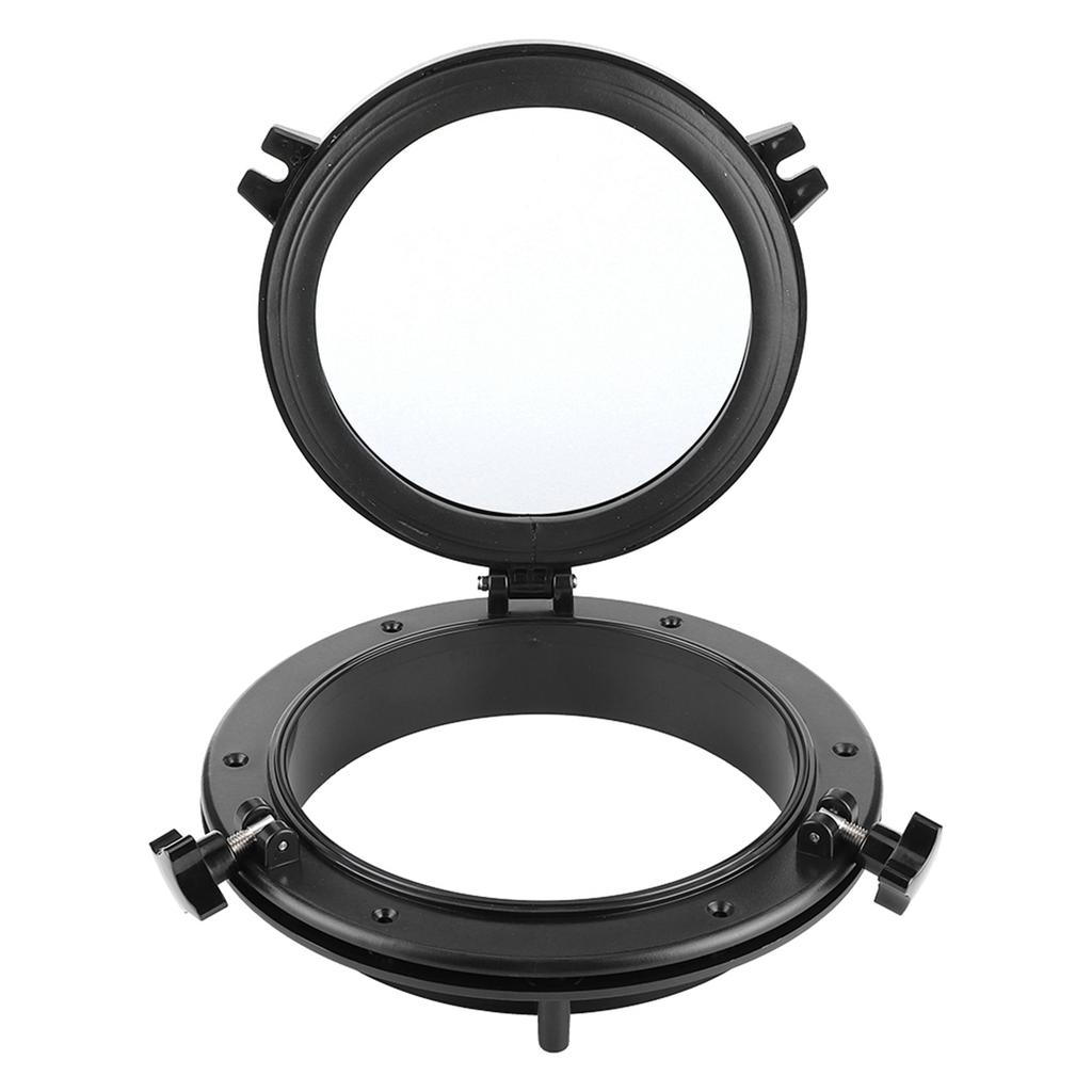 10in Marine Porthole Round Black Portlight Stalinite Window Universal for RV Boat Yacht