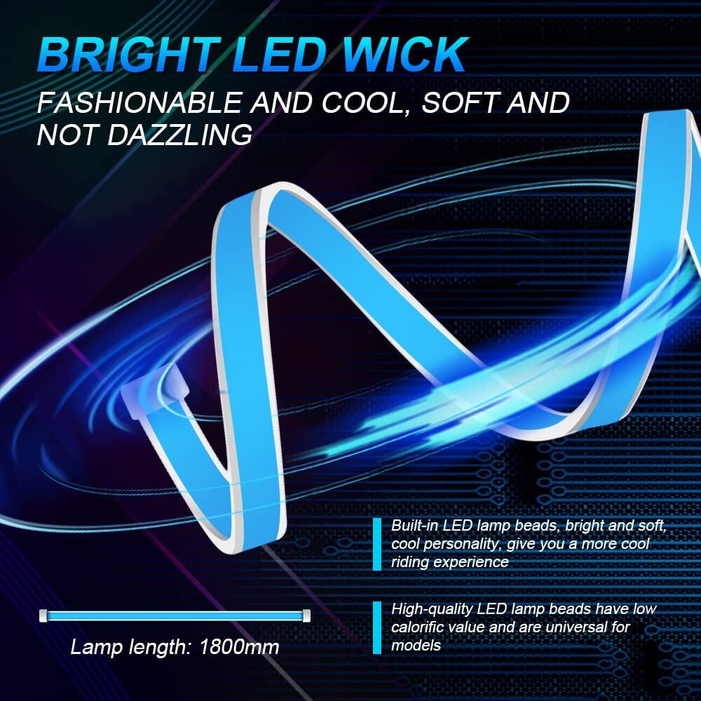 Car Universal Engine Hood Guide Decorative Light Bar 150cm Flexible DRL LED Strip Daytime Running Light Waterproof LED