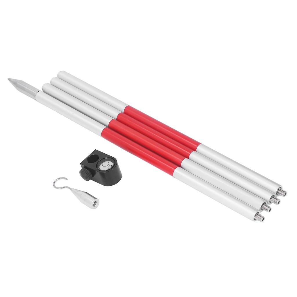 Prism Pole 4 Section Universal 1 4in Thread Aluminum Alloy Total Station Surveying Prism Rod