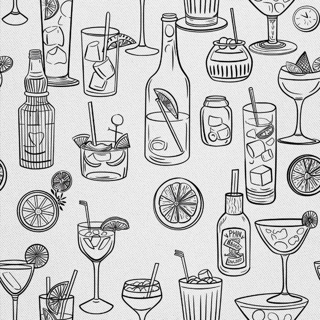 Outdoor Dekostoffe Oxford - Motiv Cocktail | Dx8535