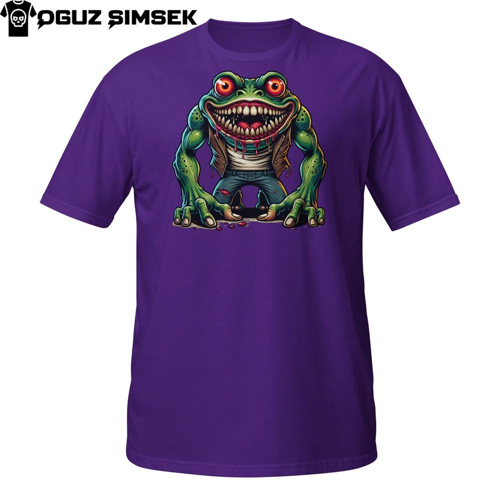 

Killer Frog T-Shirt | Bloody Monster Amphibian in Human Clothes | Horror Tee M