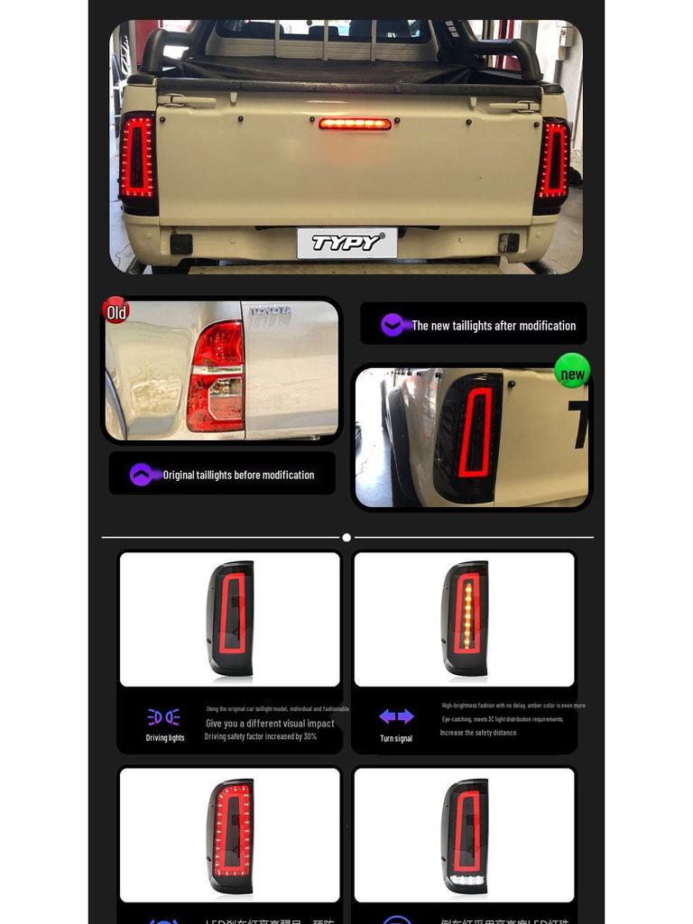 LED Flowing Turn Signal Tail Light Assembly for 2005-2014 Toyota Hilux VIGO