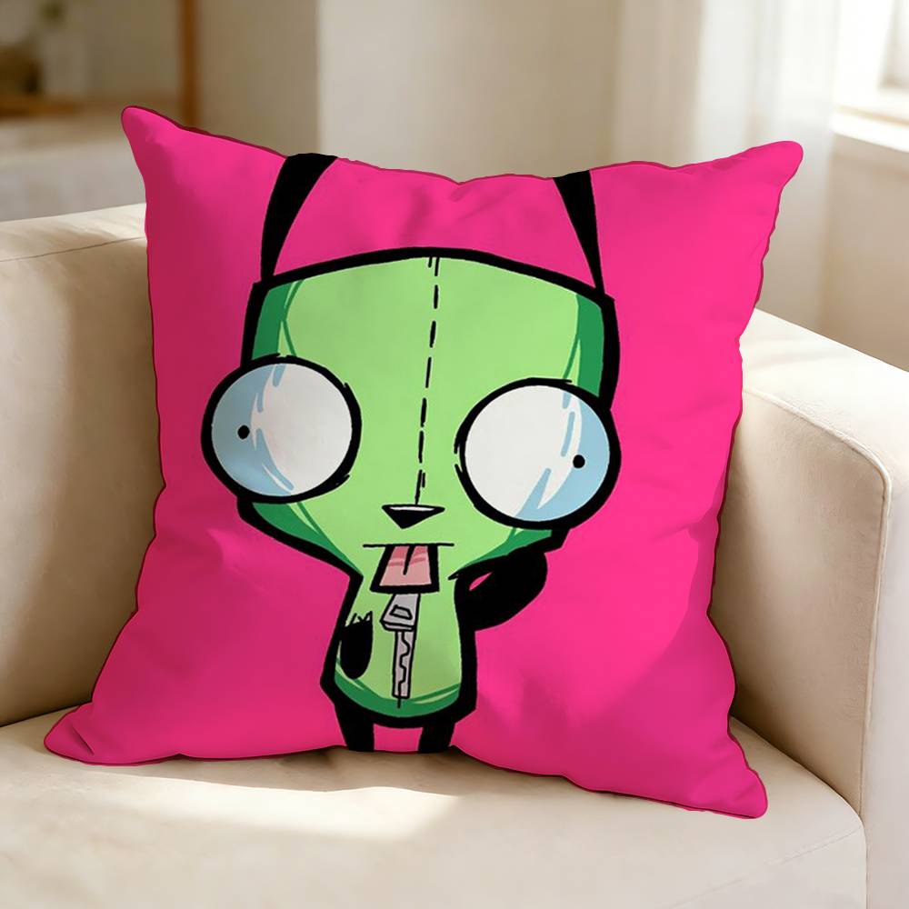 Animation IInvader ZZim GGIR  Square DoubleSided printed Pillow Case Bedroom Bedside Pillow Sofa Cushion Cover