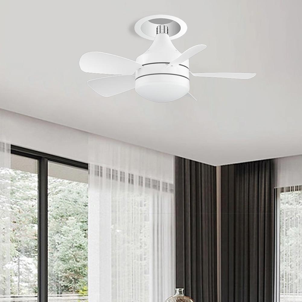 Ceiling Fan with LED Light Dimmable Modern Ceiling Fan 3 Gear Speed White Ceiling Fan 10.9 In for Porch Office Garage Restaurant