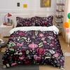 Travel-themed Pattern Collage Print Bedding Set 1 Duvet Cover 2 Pillowcases for Adult and Children Luxury Gift Full Size